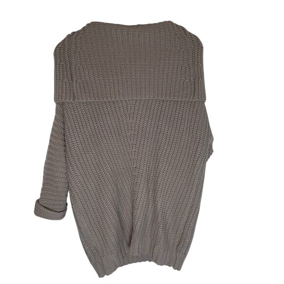 UMGEEUSA Tan Cowl Neck Tunic Sweater  Size Large, Oversized Cable Knit Wool - Picture 7 of 9